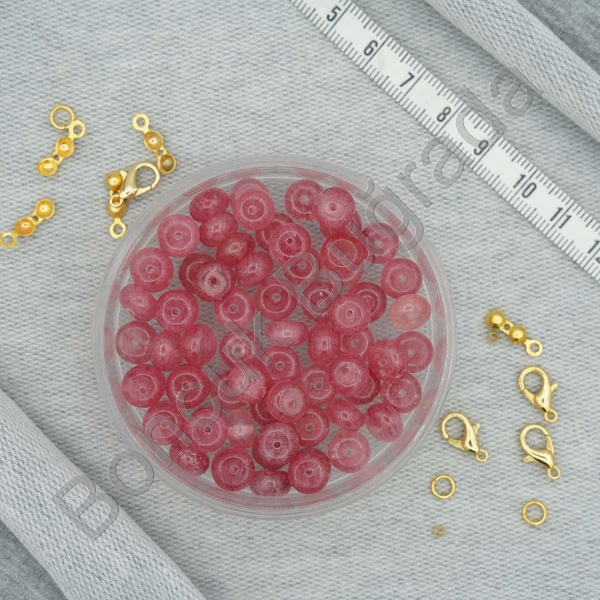 8 mm Rondela Kesim Gül Kuars Taşı