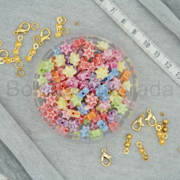 Plastik Renkli Boncuk Yıldız