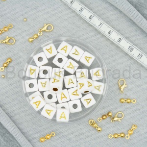 10 mm Altın Zar Harf - A