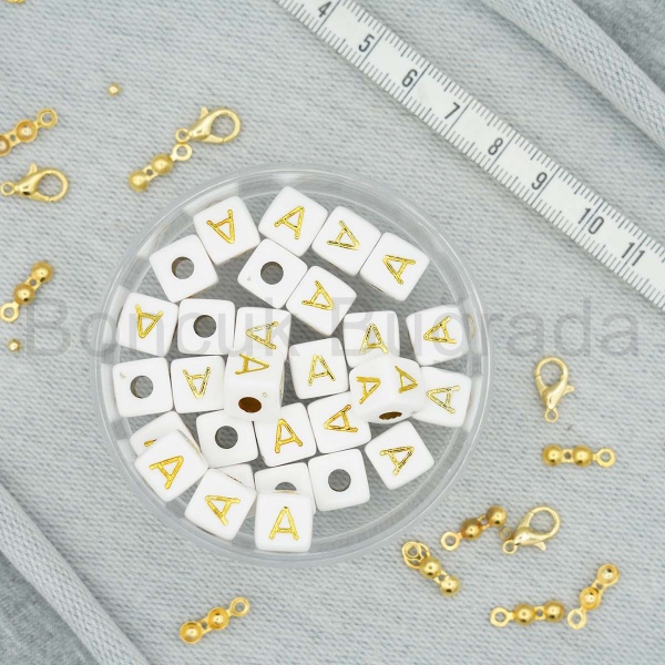 10 mm Altın Zar Harf - A