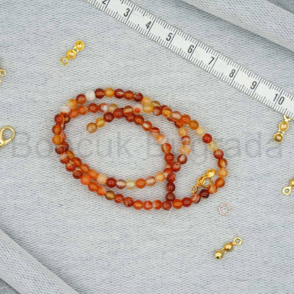 4 mm Turuncu Akik Taşı