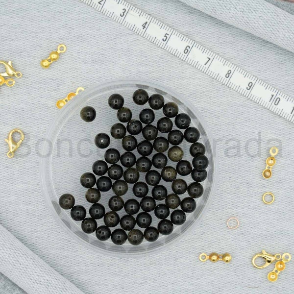 6 mm Gold Sheen Obsidyen Taşı