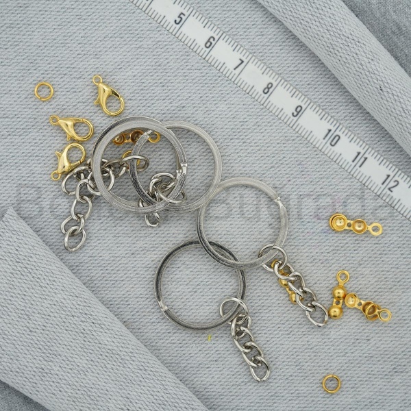 28 mm Zincirli Ezme Anahtarlık Halkası