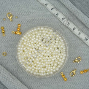 4 mm Plastik İnci - 1Kalite Krem 