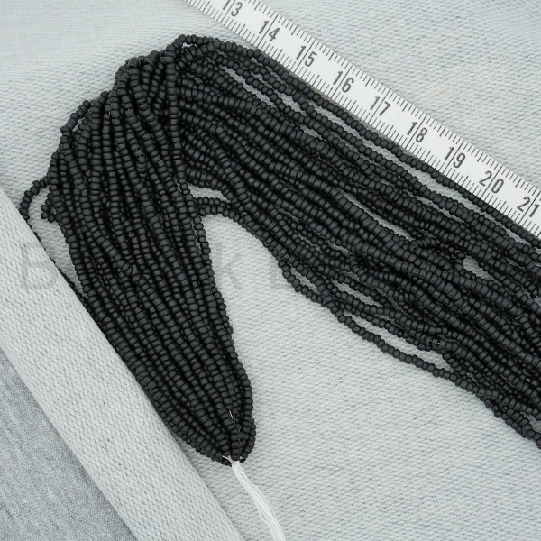 2 mm Dizili Kum Boncuk MAT SIYAH