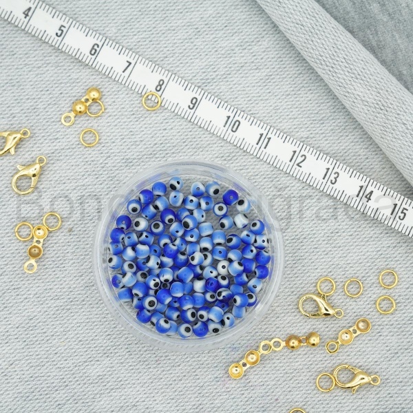 4 mm Gözlü Cam Boncuk
