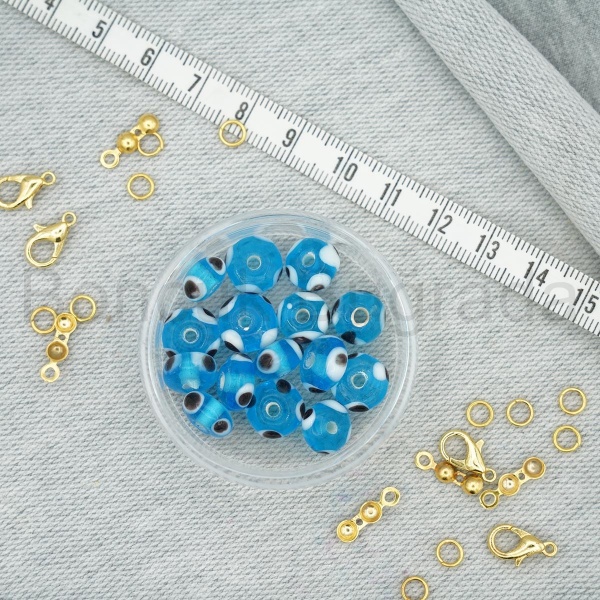 6x10 mm Gözlü Cam Boncuk
