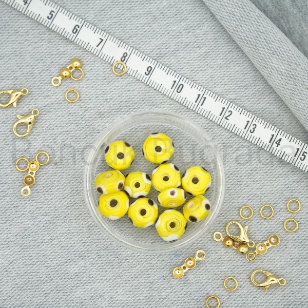 6x10 mm Gözlü Cam Boncuk