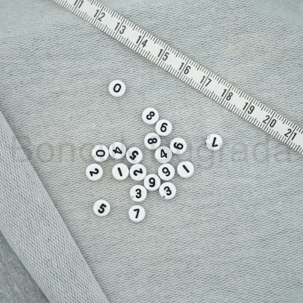 7 mm Beyaz Yassı Rakam 
