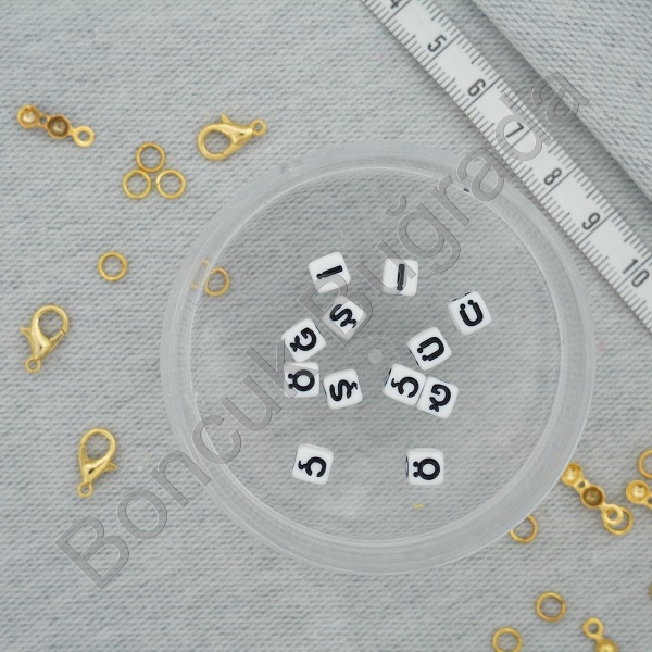 6 mm Beyaz Zar Harf - Ç-İ-Ğ-Ö-Ş-Ü
