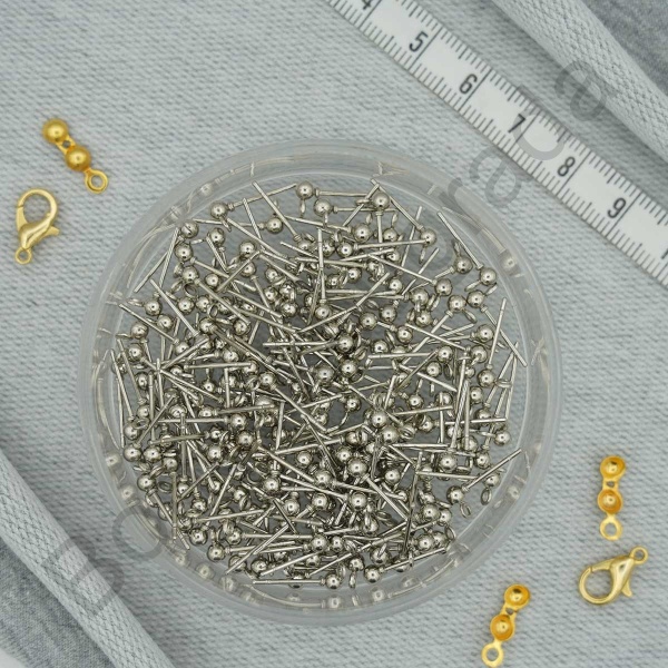 2x3 mm Kararmaz Top Küpe Çivisi 