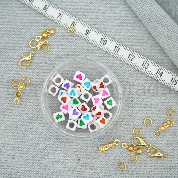 6 mm Renkli Zar Kalp
