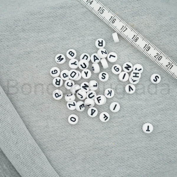 7 mm Beyaz Yassı Harf - ( 5 Gr Yaklaşık 35 adet)