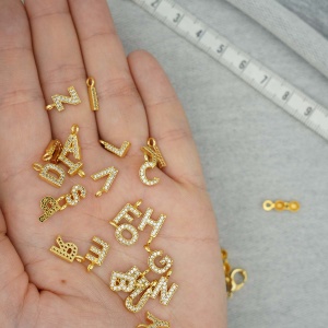10 mm Harf - Zirkon Taşlı