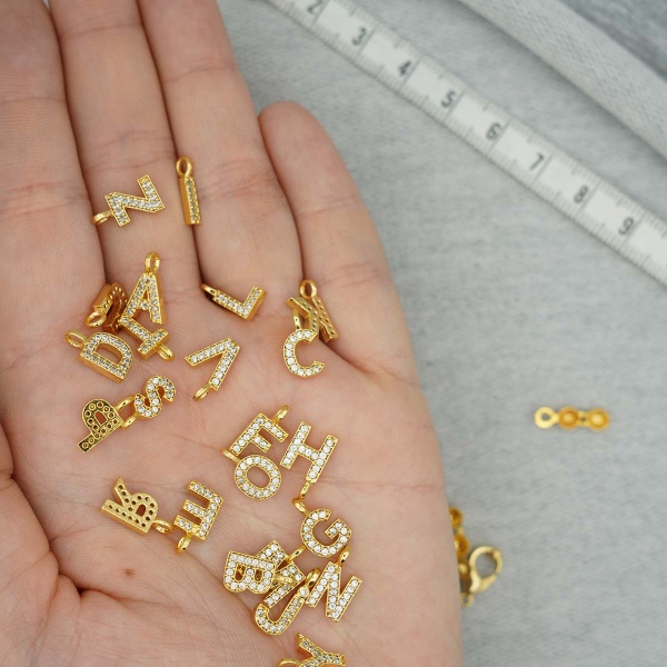 10 mm Harf - Zirkon Taşlı