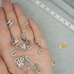 10 mm Harf - Zirkon Taşlı