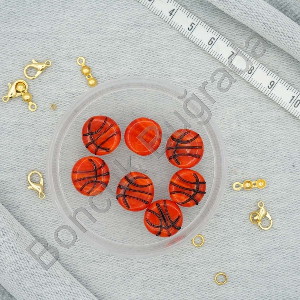 Basketbol Topu Figürlü Murano Boncuk 