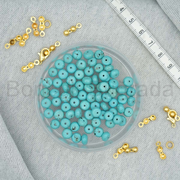 6 mm Rondela Kesim Turkuaz / Firuze Taşı