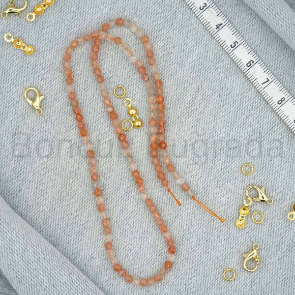 3 mm Fasetli Turuncu Akik Taşı 