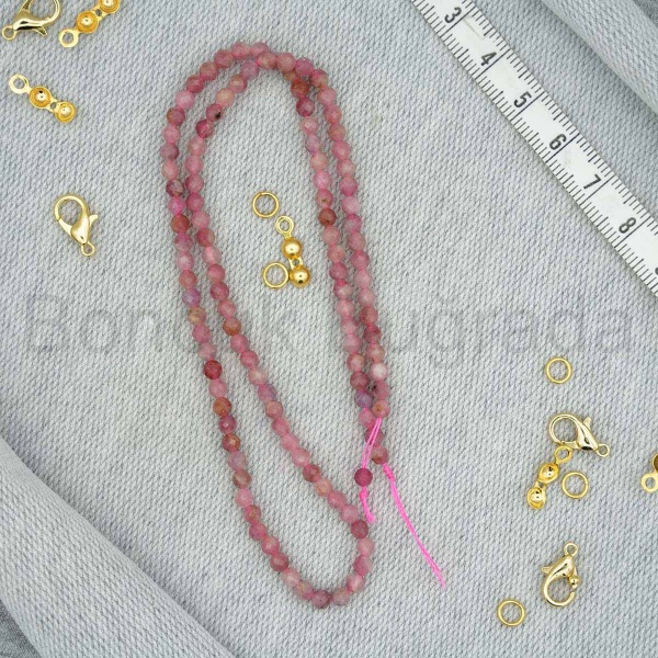 3 mm Fasetli Pembe Turmalin Taşı