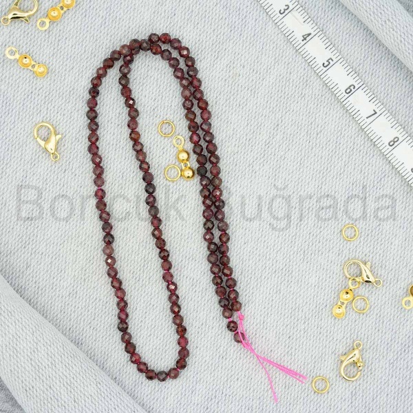 3 mm Fasetli Lal / Gamet Taşı
