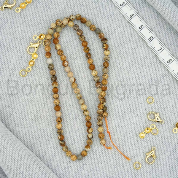 4 mm Fasetli Toprak Jasper Taşı