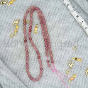 4 mm Fasetli Pembe Turnalin Taşı