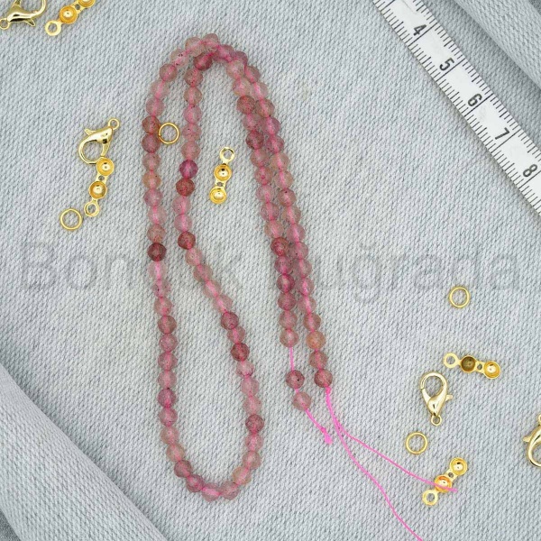 4 mm Fasetli Pembe Turnalin Taşı