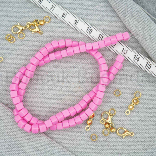 4.5 mm Küp Fimo Boncuk