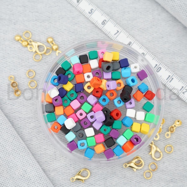 4.5 mm Küp Fimo Boncuk