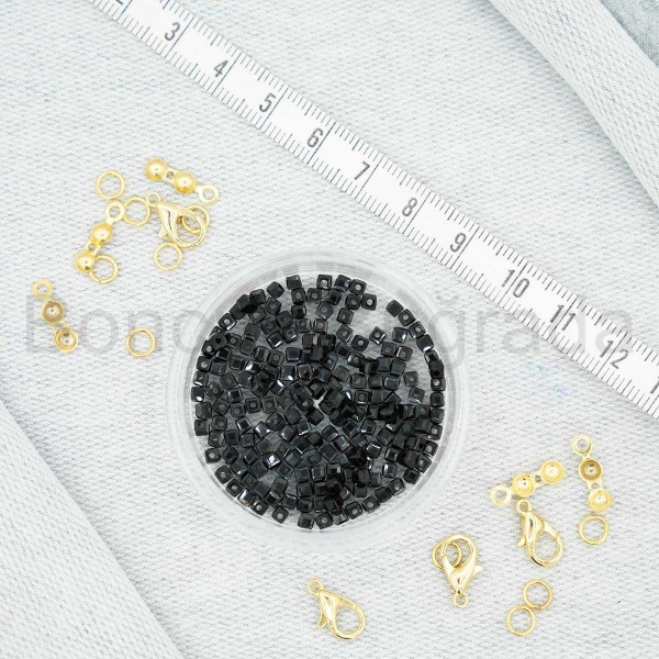 3 mm Kare Kristal Boncuk 