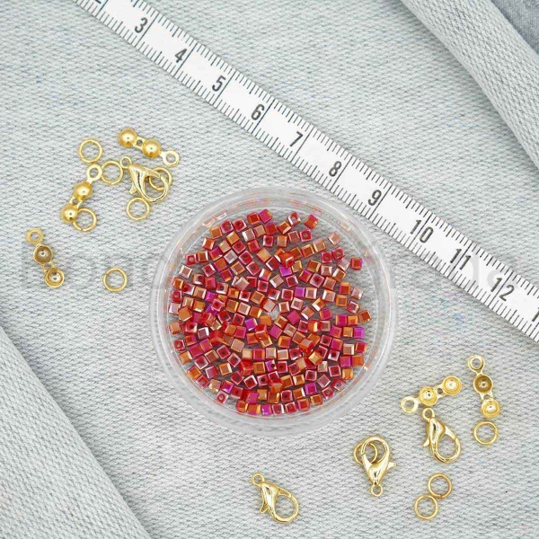 3 mm Kare Kristal Boncuk 