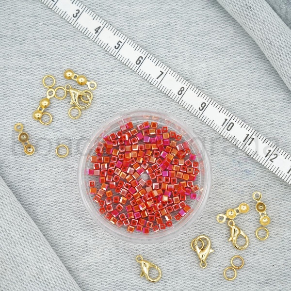 3 mm Kare Kristal Boncuk 
