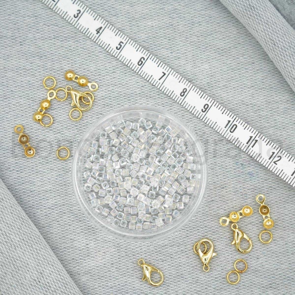 3 mm Kare Kristal Boncuk 