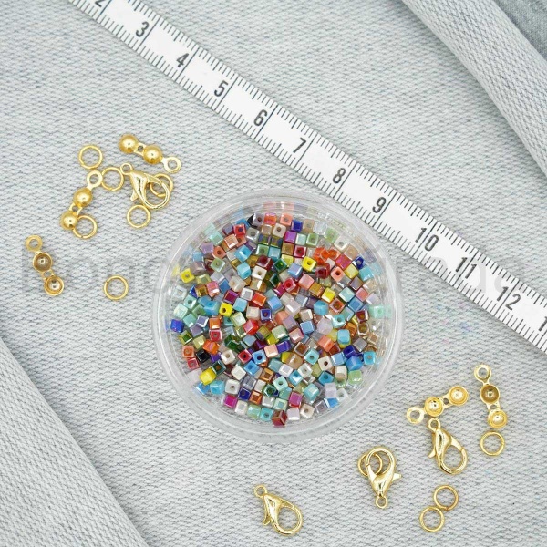 3 mm Kare Kristal Boncuk 
