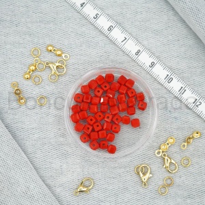 4 mm Kare Kristal Boncuk 