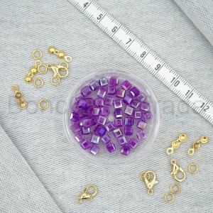 4 mm Kare Kristal Boncuk 