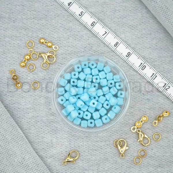 4 mm Kare Kristal Boncuk 