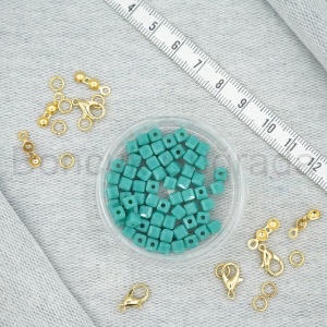 4 mm Kare Kristal Boncuk 