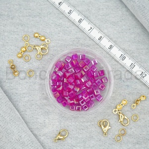 4 mm Kare Kristal Boncuk 