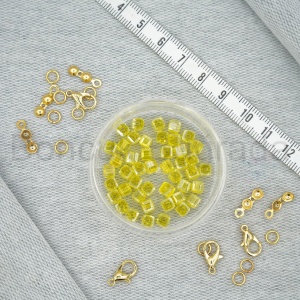 4 mm Kare Kristal Boncuk 