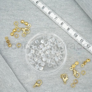 4 mm Kare Kristal Boncuk 
