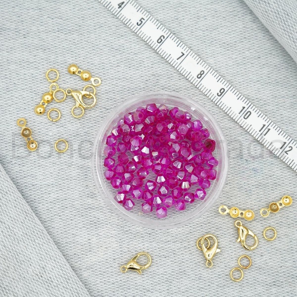 4 mm Piramit Kristal Boncuk 