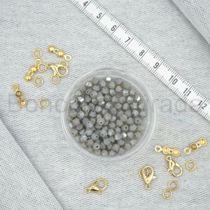 4 mm Piramit Kristal Boncuk 