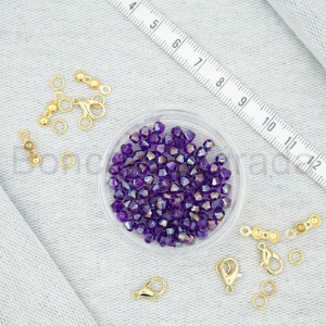 4 mm Piramit Kristal Boncuk 