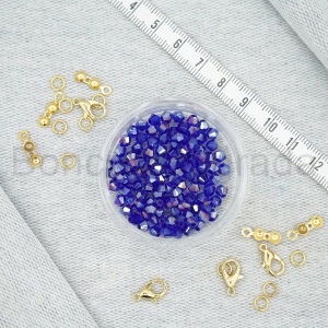 4 mm Piramit Kristal Boncuk 