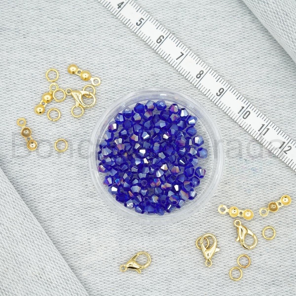 4 mm Piramit Kristal Boncuk 