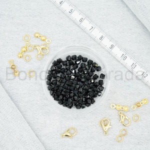 4 mm Piramit Kristal Boncuk 