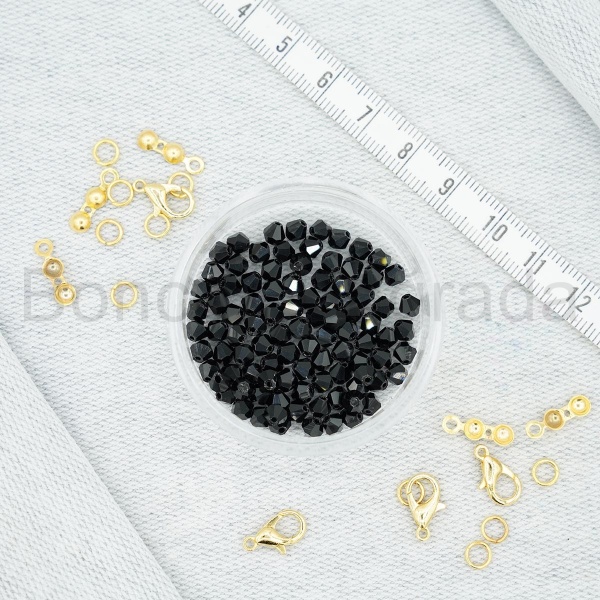 4 mm Piramit Kristal Boncuk 
