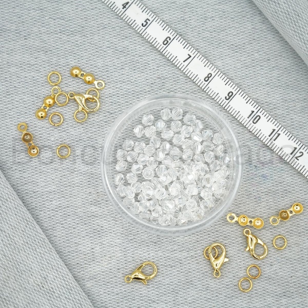 4 mm Piramit Kristal Boncuk 